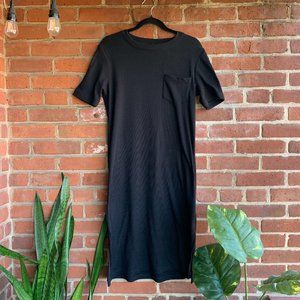 Madewell Cotton Ribbed Pocket Tee Midi Dress